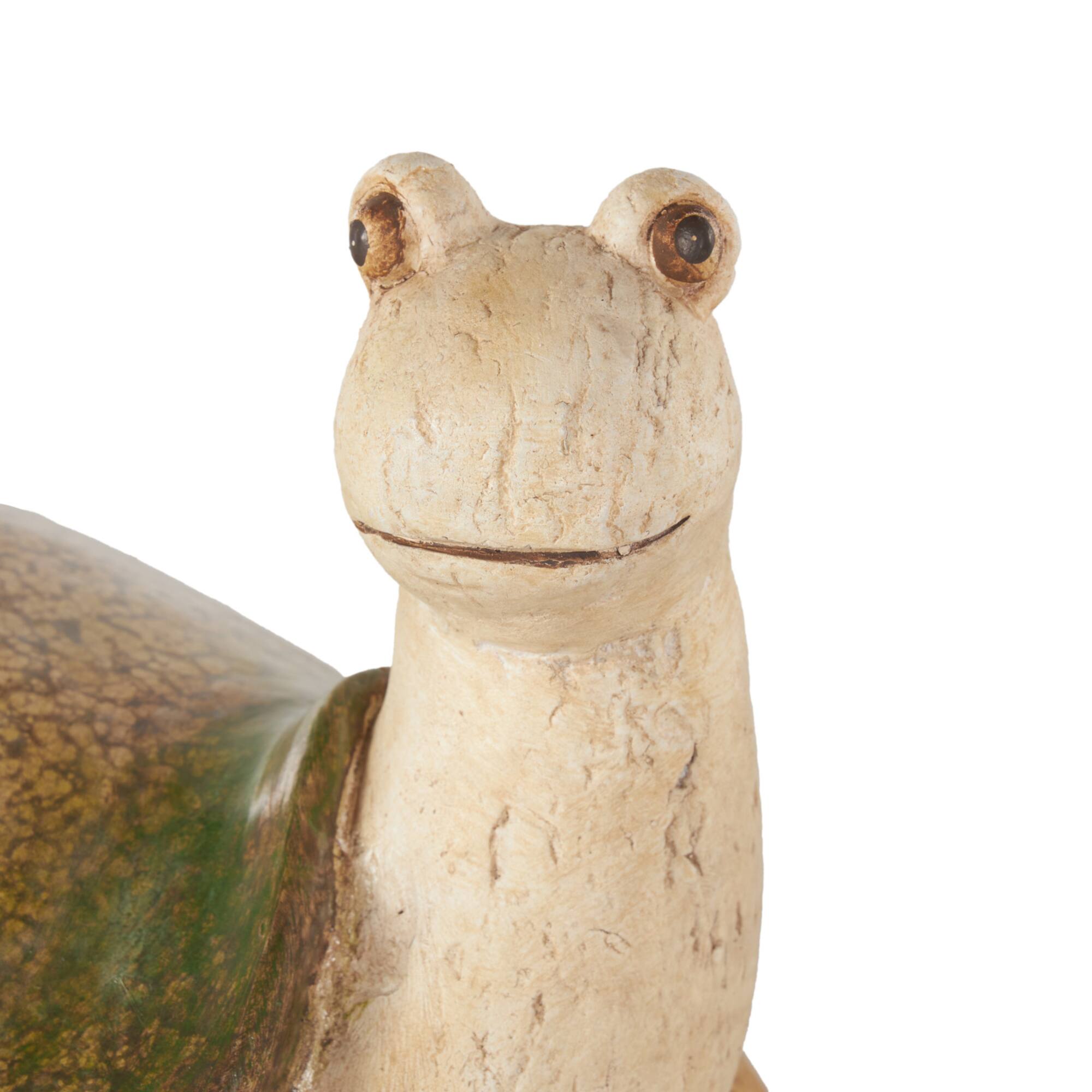 8" Cream & Green Magnesium Oxide Turtle Garden Sculpture